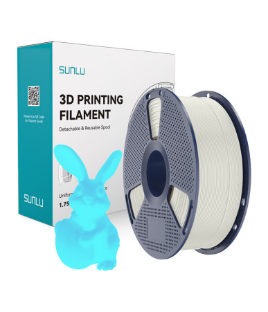Sunlu PLA Glow-in-the-Dark Filament (White and Blue)