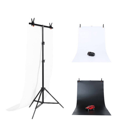 Supporto per fondale studio fotografico Puluz 70x200cm + 2 fondali DCA0976