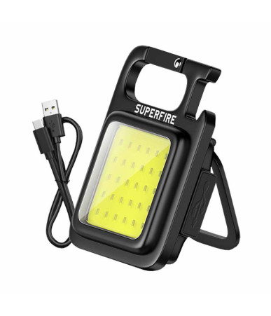 Torcia Superfire MX16, 600 lm, 500 mAh, USB-C, 4 modalità