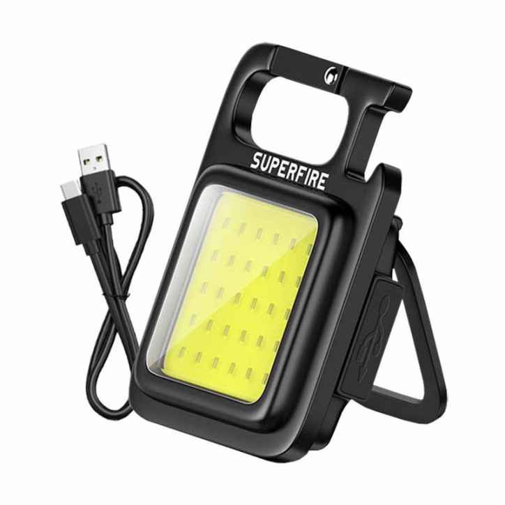 Torcia Superfire MX16, 600 lm, 500 mAh, USB-C, 4 modalità