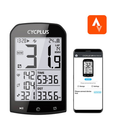 GPS bike computer Cycplus M1 - compatibile with Strava, Trainingpeaks etc.