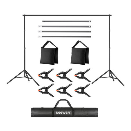 Neewer Kit Supporto per Sfondo Fotografico 3m x 2.1m Nero