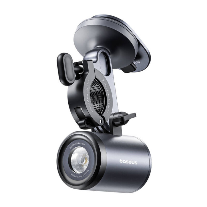 Baseus PrimeTrip 2-in-1 bike mount, phone holder + flashlight (black)