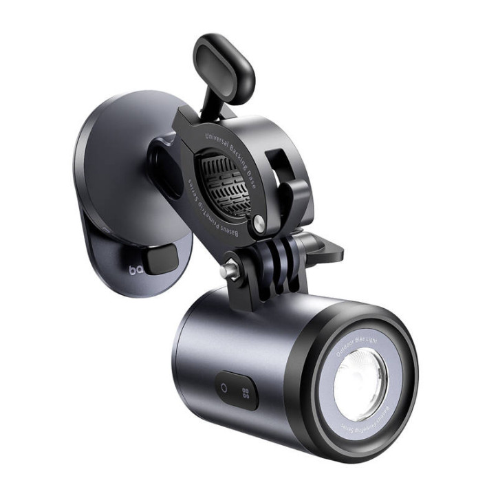 Baseus PrimeTrip Supporto Bici 2-in-1, Porta Smartphone + Torcia (Nero)