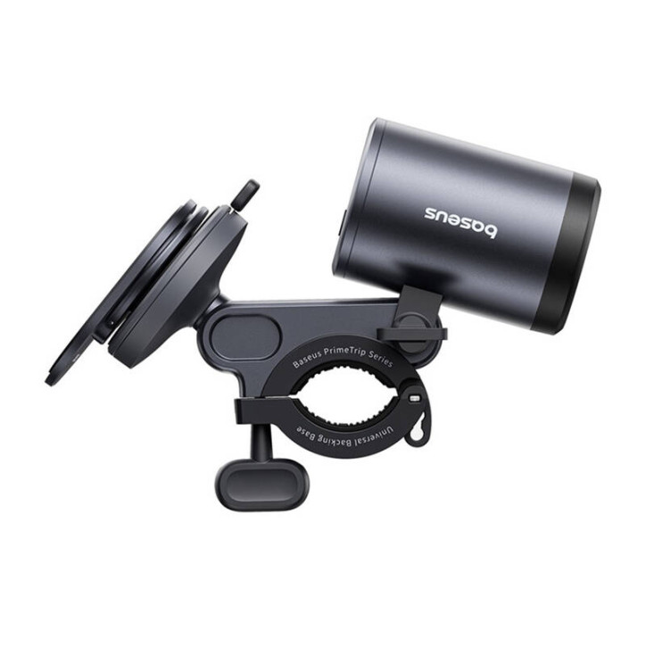 Baseus PrimeTrip Supporto Bici 2-in-1, Porta Smartphone + Torcia (Nero)