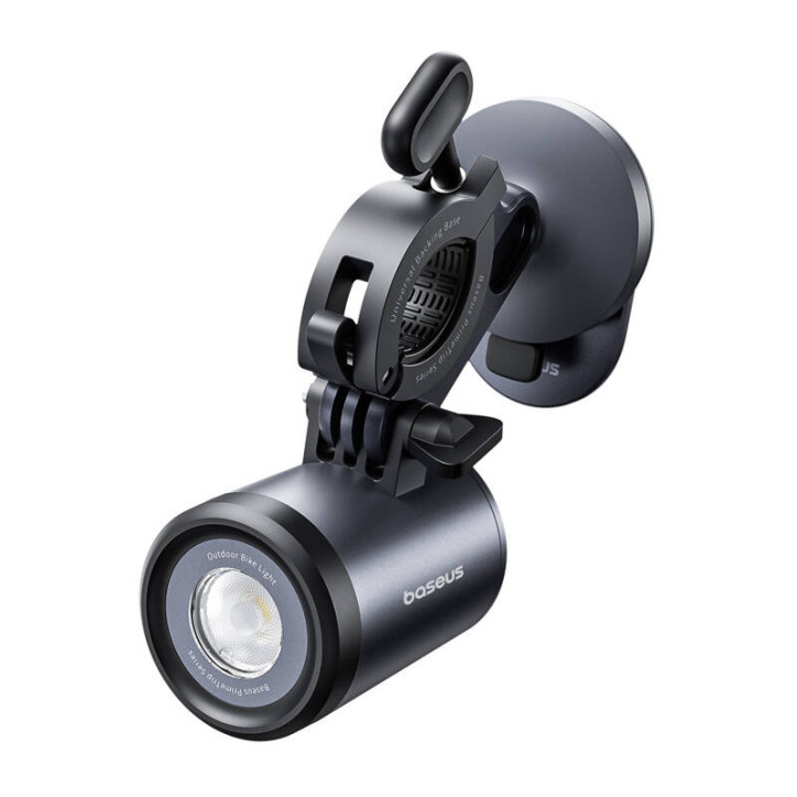 Baseus PrimeTrip Supporto Bici 2-in-1 con Torcia LED e Porta Smartphone Nero