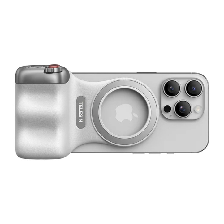 Telesin Fun Shot Grip2 Manico Magnetico Bianco Telesin Fun Shot Grip2 Manico Magnetico Bianco