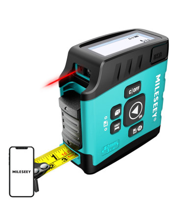 Mileseey DT20 Laser Distance Measurer with a 40-meter measuring tape