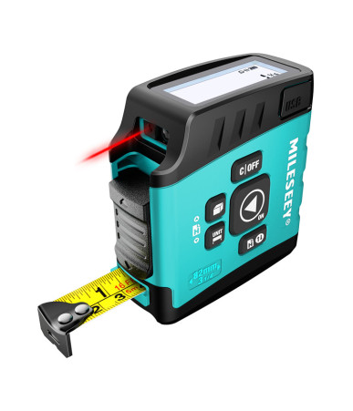Mileseey DT20 Laser Distance Measurer with a 40-meter measuring tape