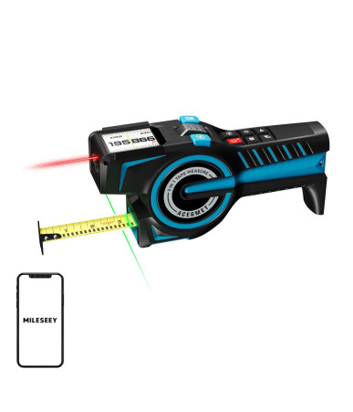 Mileseey DTX 10 Laser Distance Measurer with a 100-meter measuring tape