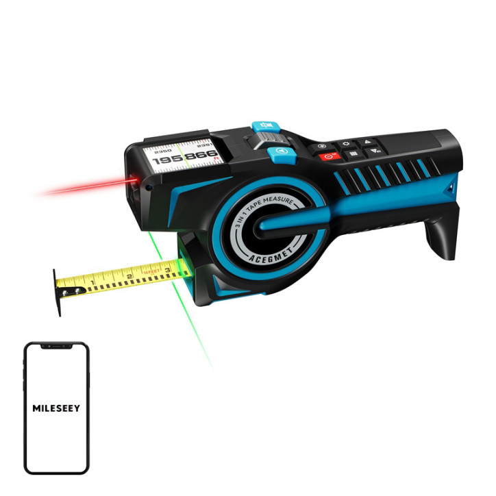 Mileseey DTX 10 Misuratore di Distanza Laser 100m + Metro a Nastro Digitale