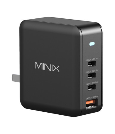 Minix P165 Caricatore da Muro GaN 165W 3x USB-C 1x USB-A Nero
