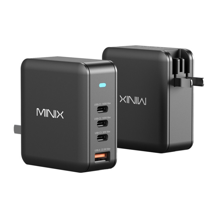 Minix P165 Caricatore da Muro GaN 165W 3x USB-C 1x USB-A Nero