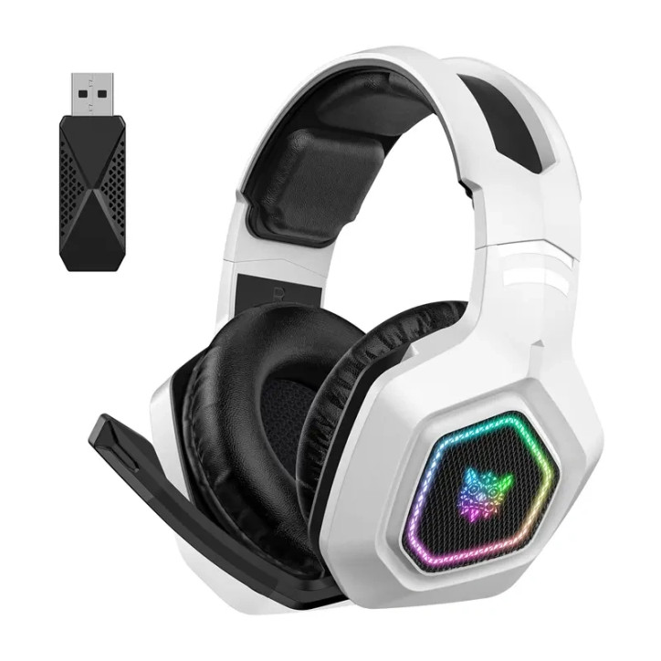 Cuffie Gaming ONIKUMA B100 Wireless Bluetooth 5.3 + Cablato RGB Bianco