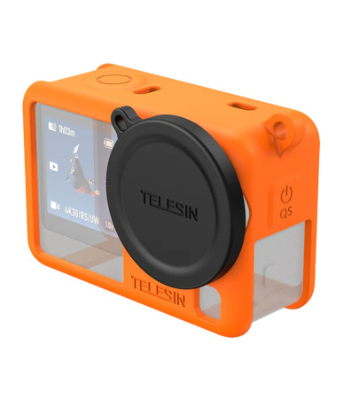 Telesin Custodia Protettiva in Silicone per DJI Osmo Action 6 Arancione
