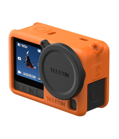 Telesin Custodia Protettiva in Silicone per DJI Osmo Action 6 Arancione