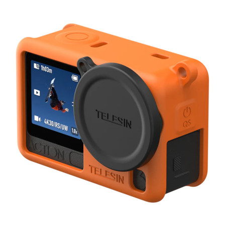 Telesin Custodia Protettiva in Silicone per DJI Osmo Action 6 Arancione