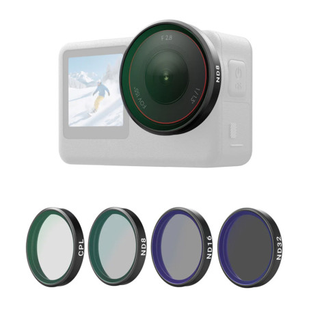 Telesin Set Filtri CPL/ND8/ND16/ND32 per DJI Osmo Action 6