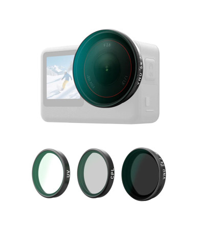Telesin Set Filtri CPL/VND8/UV per DJI Osmo Action 6 (3 pezzi)