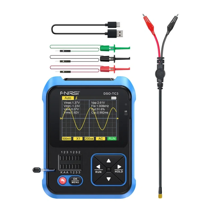 FNIRSI DSO-TC3 Strumento Diagnosi Auto 3-in-1 Oscilloscopio Generatore Segnali Tester Componenti FNIRSI DSO-TC3 Strumento Diagnosi Auto 3-in-1 Oscilloscopio Generatore Segnali Tester Componenti