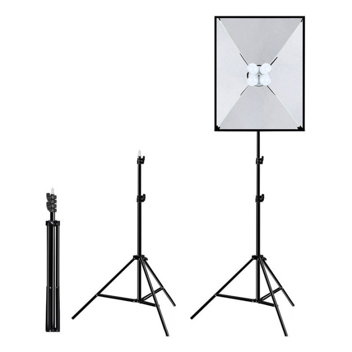 Puluz Studio Softbox 50x70cm con 4 LED, Treppiede e Borsa