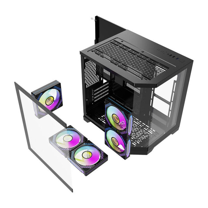 darkFlash FT350 Case ATX Nero con 5 ventole ARGB