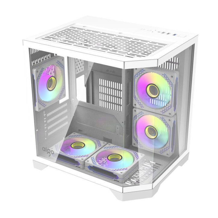 darkFlash FT350 Case ATX Mini Tower Bianco 5 Ventole ARGB