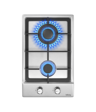 IsEasy MGBS-312A Piano Cottura a Gas 2 Fuochi Acciaio Inox