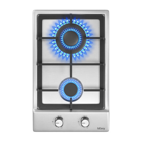 IsEasy MGBS-312A Piano Cottura a Gas 2 Fuochi Acciaio Inox