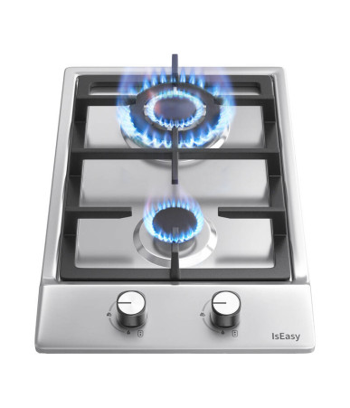 IsEasy MGBS-312A Piano Cottura a Gas 2 Fuochi Acciaio Inox