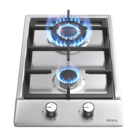 IsEasy MGBS-312A Piano Cottura a Gas 2 Fuochi Acciaio Inox