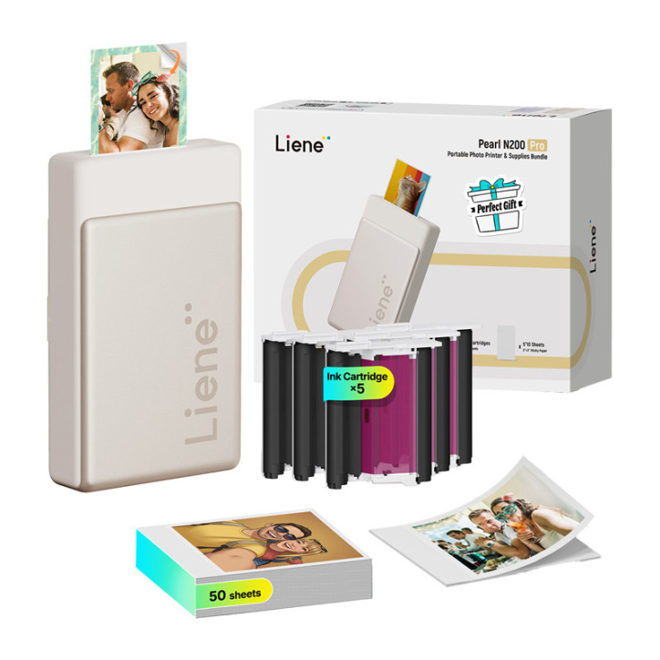Liene Pearl N200 Pro Stampante Fotografica Portatile 2x3" Kit Oro Liene Pearl N200 Pro Stampante Fotografica Portatile 2x3" Kit Oro