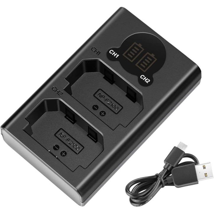 Neewer DL-FZ100 Caricatore Doppio USB per Batterie NP-FZ100