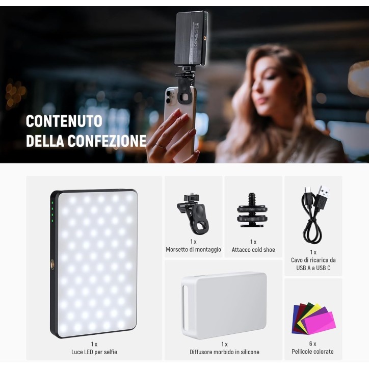 Neewer BL120B Luce Selfie LED Clip-on