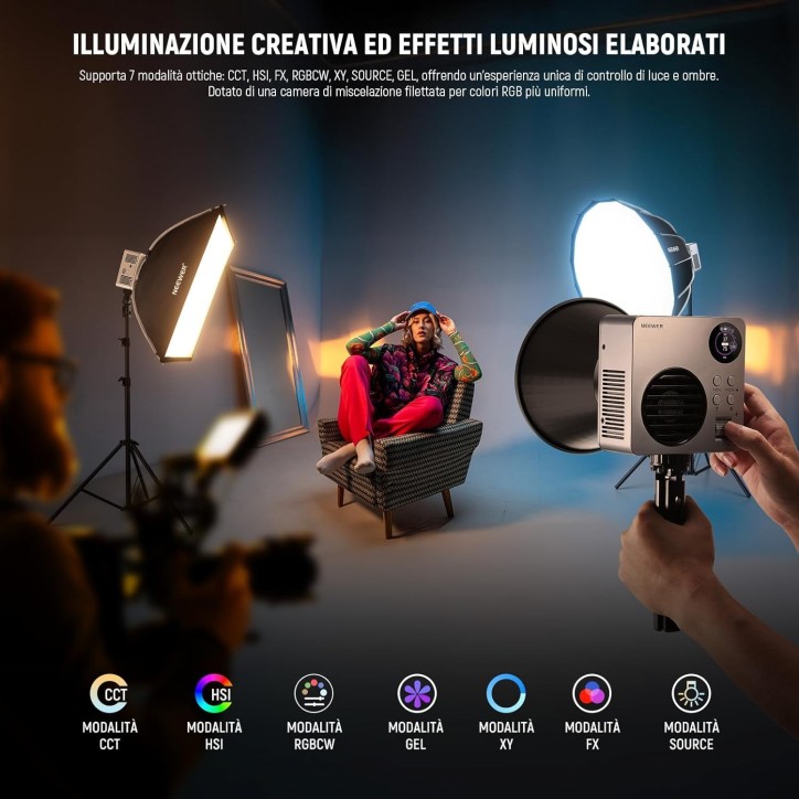 Neewer HB80C Lampada Mini COB LED RGB