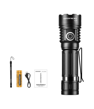 Superfire L21 Torcia LED Ricaricabile 1350 Lumen