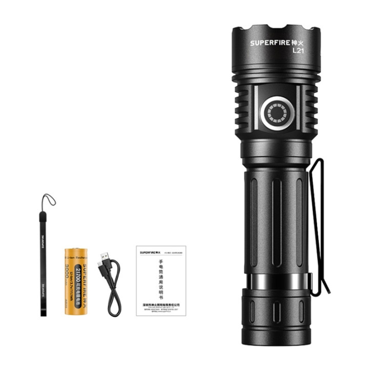 Superfire L21 Torcia LED Ricaricabile 1350 Lumen
