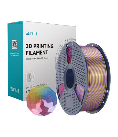 Sunlu PLA+ Silk Forth-Color Filament (blue-purple-red-gold)