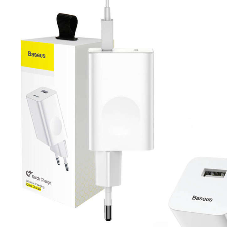 Baseus Caricatore Rapido USB 3.0 24W Bianco