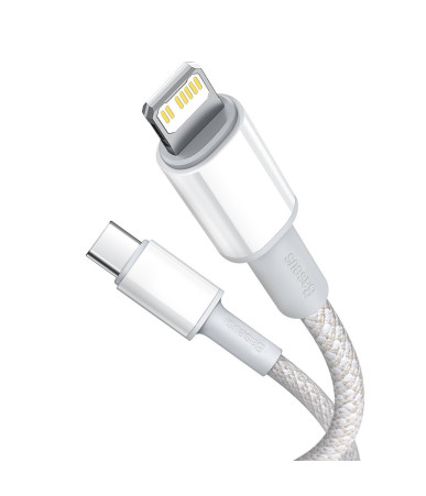 Baseus Cavo USB-C Lightning 2m Bianco 20W PD High Density Braided