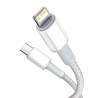 Baseus Cavo USB-C Lightning 2m Bianco 20W PD High Density Braided