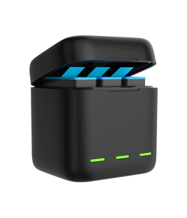 Telesin Caricatore 3 Slot con Batterie per GoPro Hero 12/11/10/9