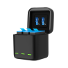 Telesin Caricatore 3 Slot con Batterie per GoPro Hero 12/11/10/9