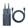 Baseus Super Si Quick Charger 1C 20W Caricatore USB-C con cavo Lightning 1m Blu