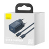 Baseus Super Si Quick Charger 1C 20W Caricatore USB-C con cavo Lightning 1m Blu