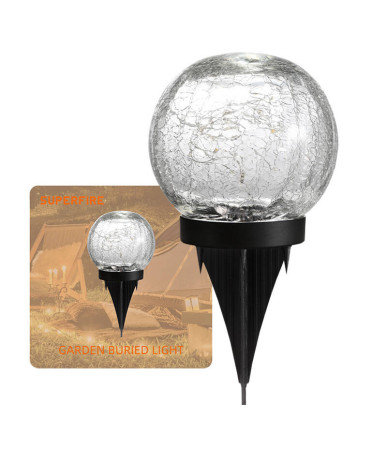 Lampada Solare da Giardino Superfire FF16-A 600mAh Argento