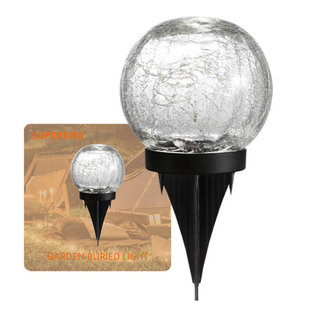 Lampada Solare da Giardino Superfire FF16-A 600mAh Argento