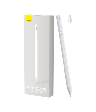 Smooth Writing Stylus with LED Indicators (Active) White
