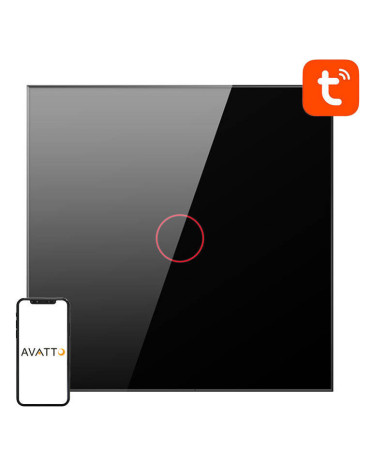 Interruttore Smart WiFi Avatto TS02-EU-B1 1 Via TUYA Nero