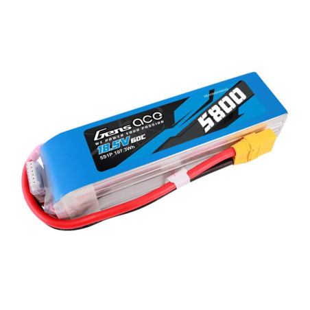 Gens ace Batteria Lipo 5800mAh 60C 18.5V 5S1P con connettore XT90